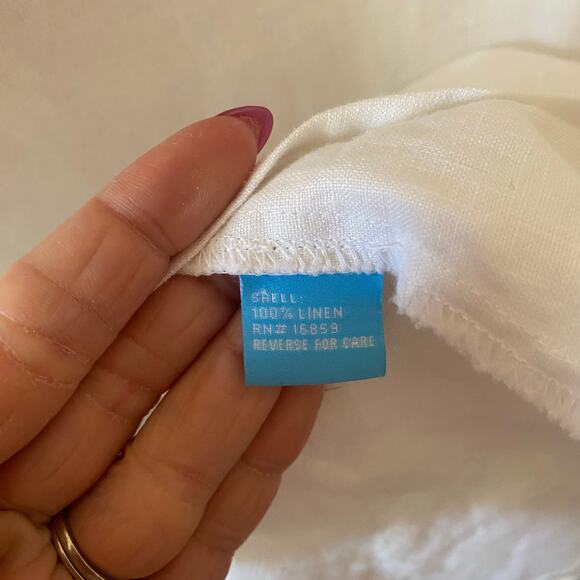 J. McLaughlin White 100% Linen Sleeveless Button Down Dress Women's size Medium - Picture 8 of 9